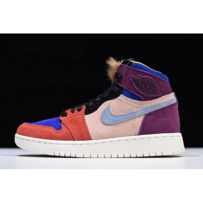 Nike Bayan Air Jordan 1 High Bordo / Turuncu Basketbol Ayakkabısı Türkiye - 8MY1Q7XC